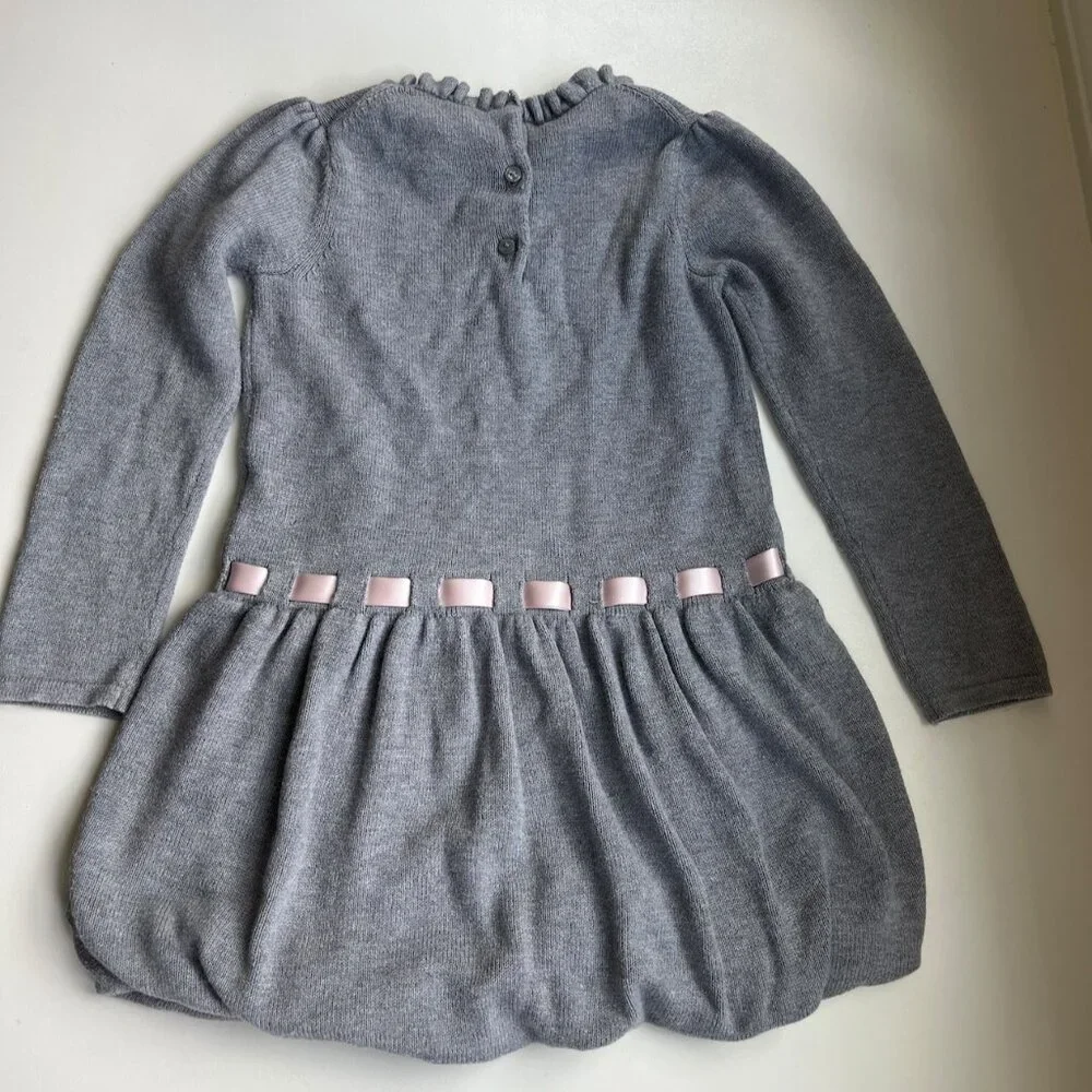 Janie and Jack Bubble Sweater Dress with Ribbon Size 5